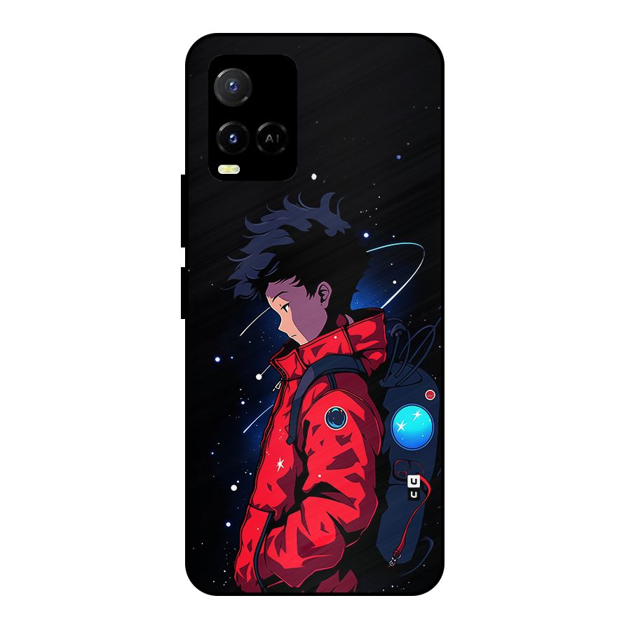 Cute Space Boy Metal Back Case for Vivo Y21G