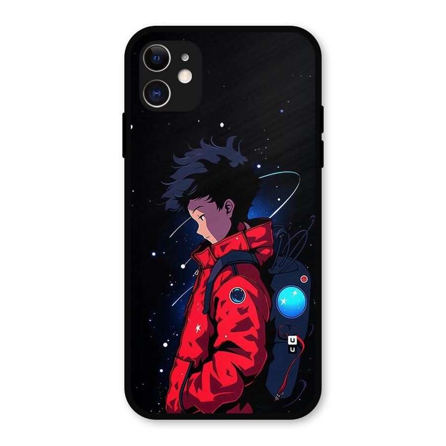 Cute Space Boy Metal Back Case for iPhone 11