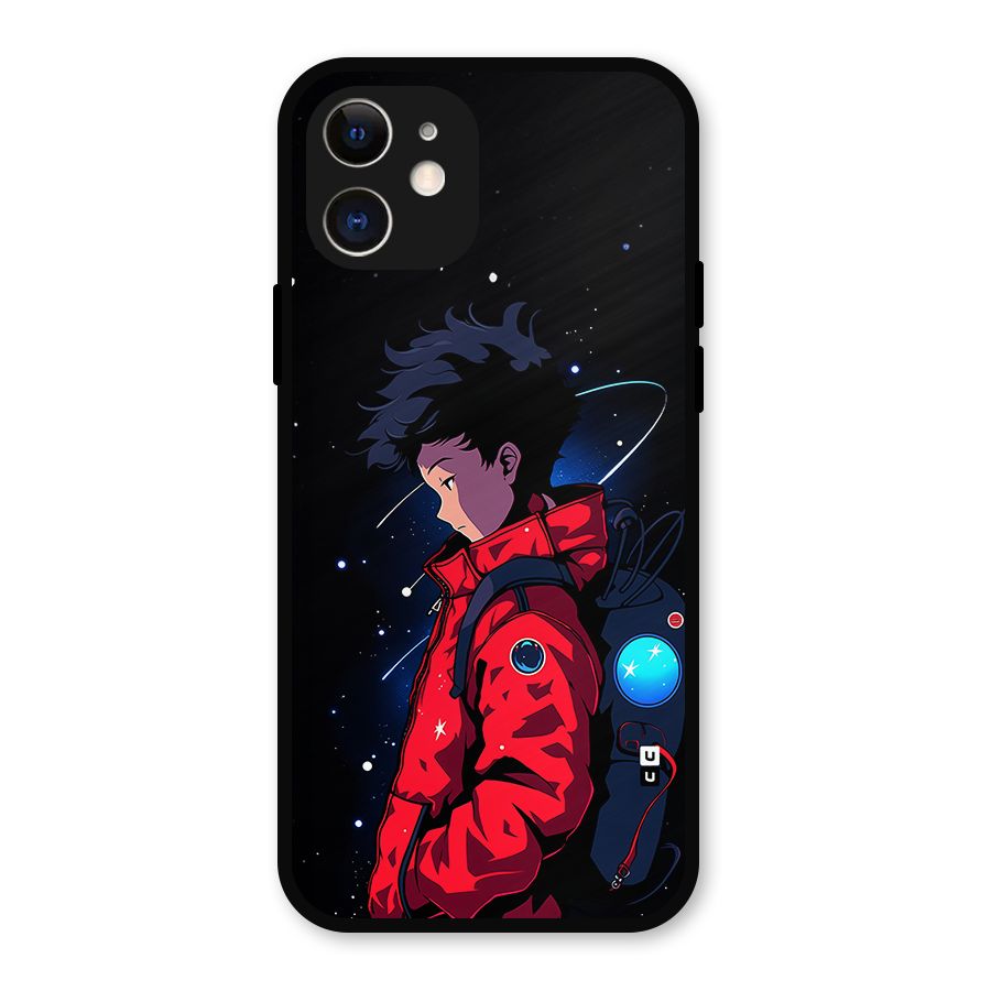 Cute Space Boy Metal Back Case for iPhone 12