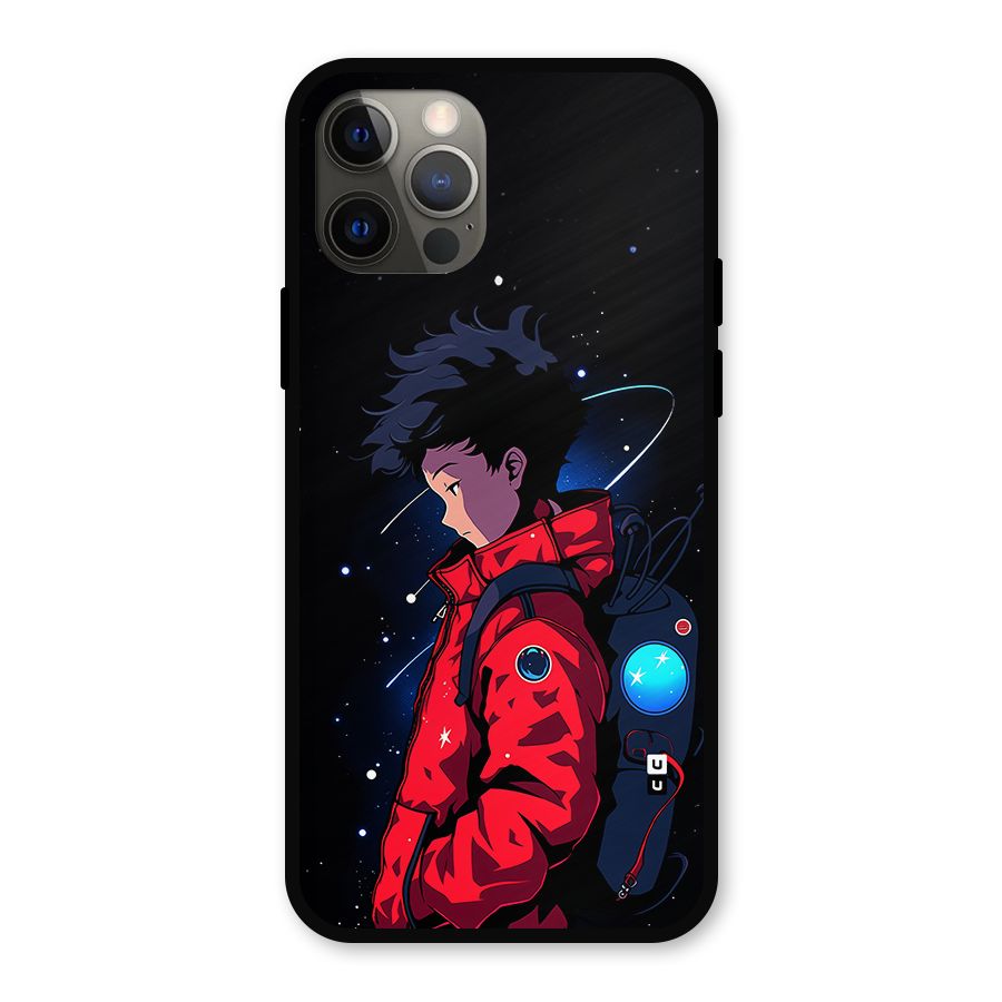 Cute Space Boy Metal Back Case for iPhone 12 Pro