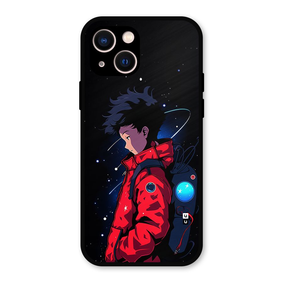 Cute Space Boy Metal Back Case for iPhone 13