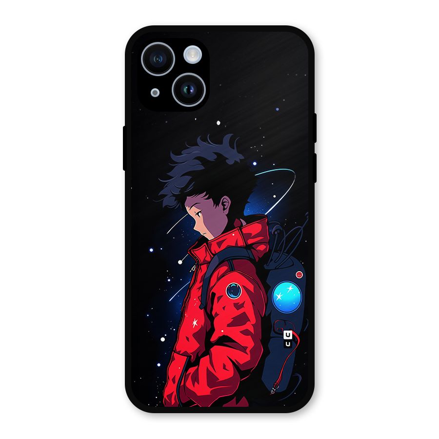 Cute Space Boy Metal Back Case for iPhone 14