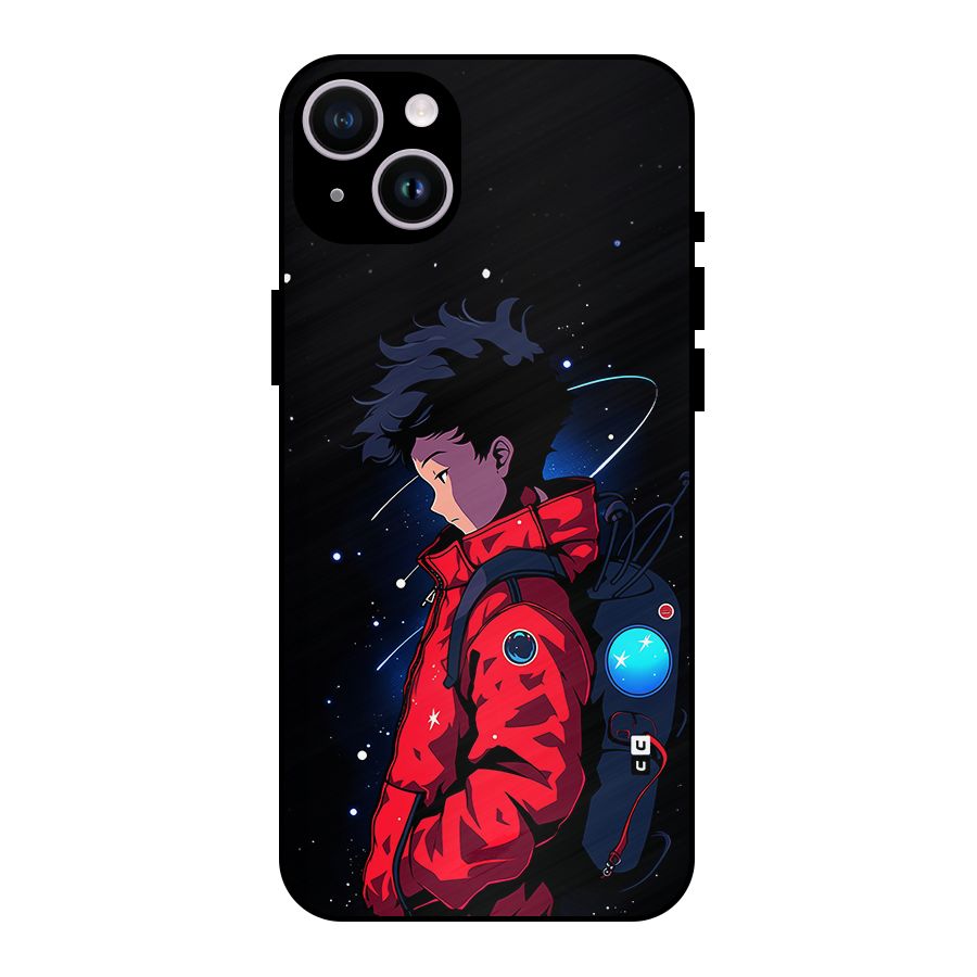 Cute Space Boy Metal Back Case for iPhone 14 Plus