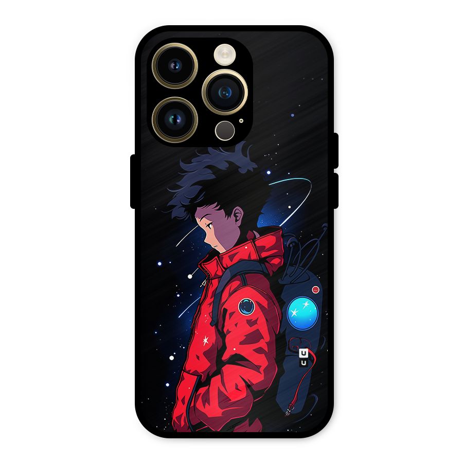 Cute Space Boy Metal Back Case for iPhone 14 Pro