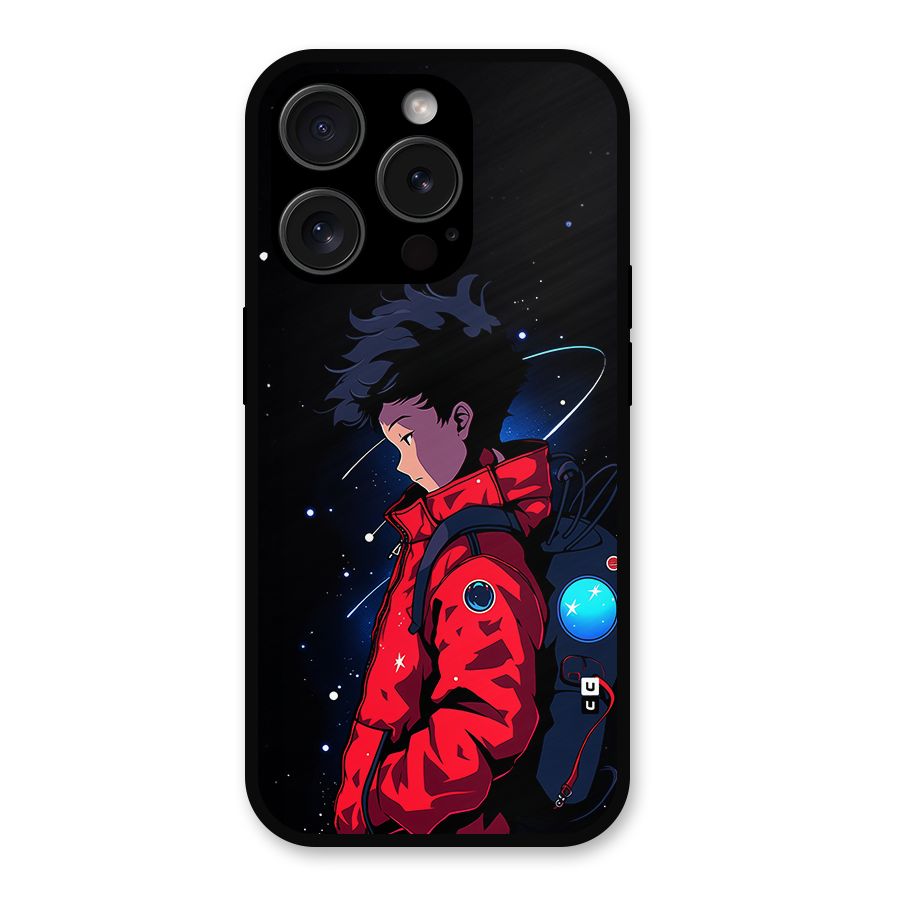 Cute Space Boy Metal Back Case for iPhone 15 Pro