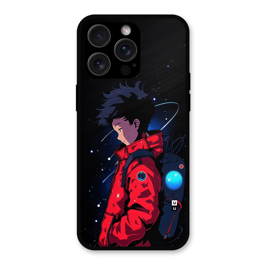 Cute Space Boy Metal Back Case for iPhone 15 Pro Max