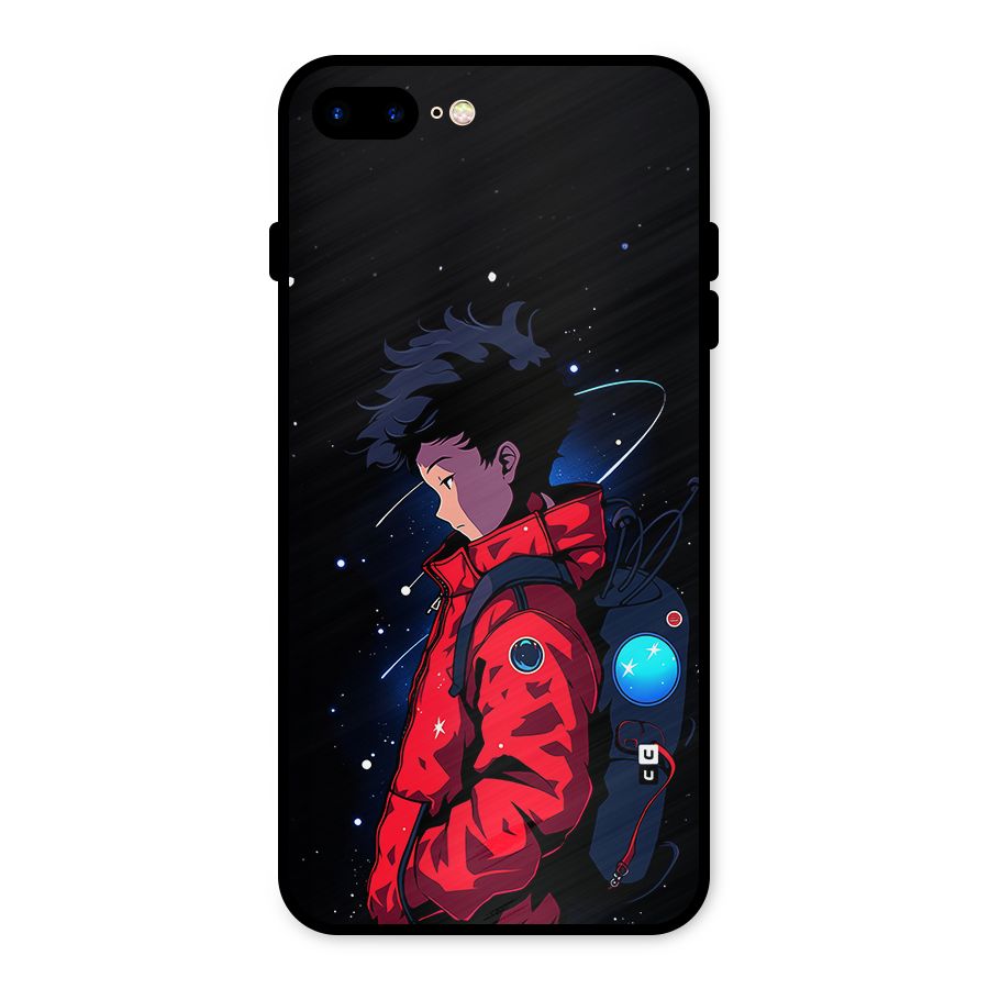 Cute Space Boy Metal Back Case for iPhone 8 Plus