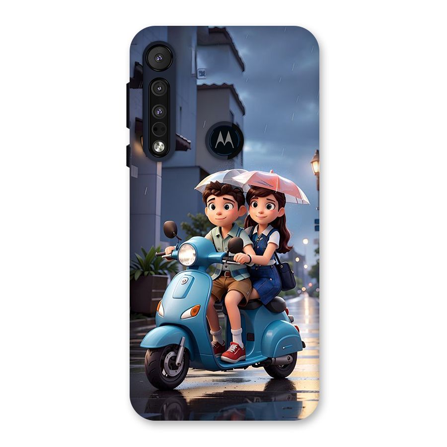 Cute Teen Scooter Back Case for Motorola One Macro