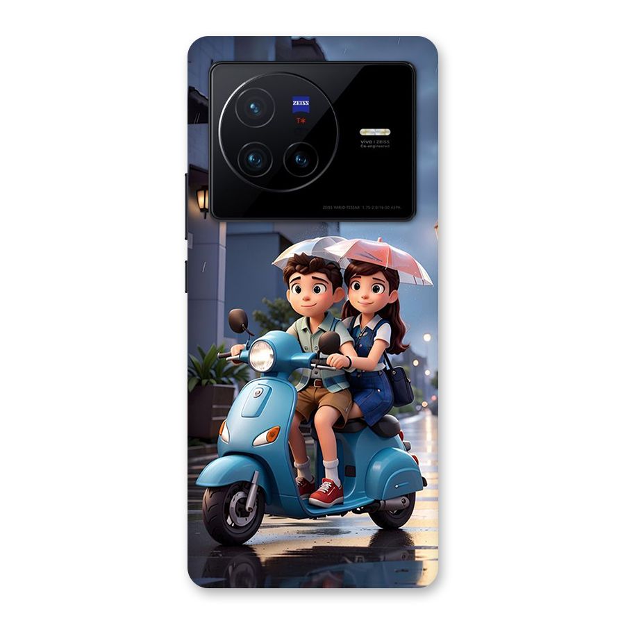 Cute Teen Scooter Back Case for Vivo X80
