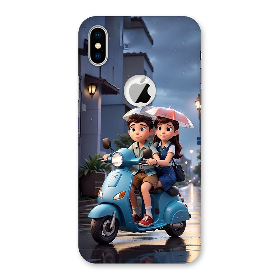Cute Teen Scooter Back Case for iPhone XS Logo Cut