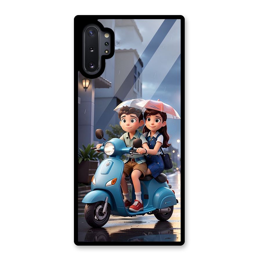 Cute Teen Scooter Glass Back Case for Galaxy Note 10 Plus