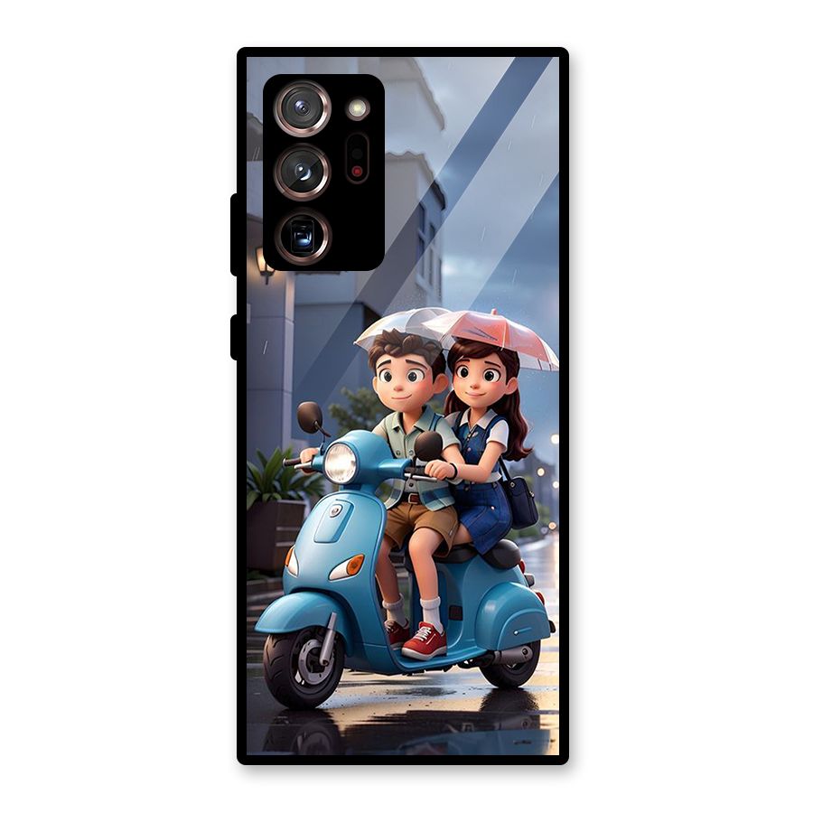 Cute Teen Scooter Glass Back Case for Galaxy Note 20 Ultra