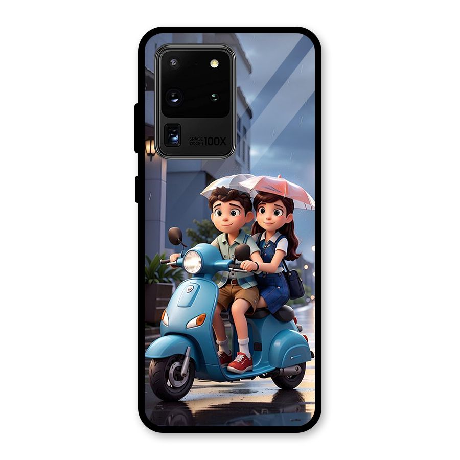 Cute Teen Scooter Glass Back Case for Galaxy S20 Ultra