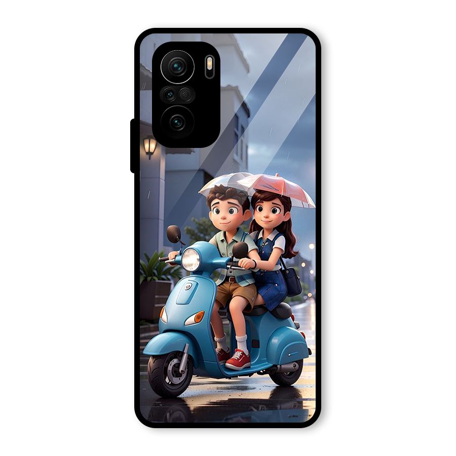Cute Teen Scooter Glass Back Case for Mi 11X Pro