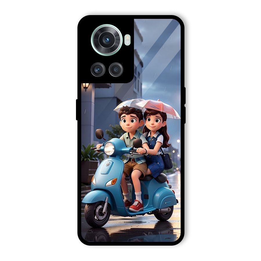 Cute Teen Scooter Glass Back Case for OnePlus 10R