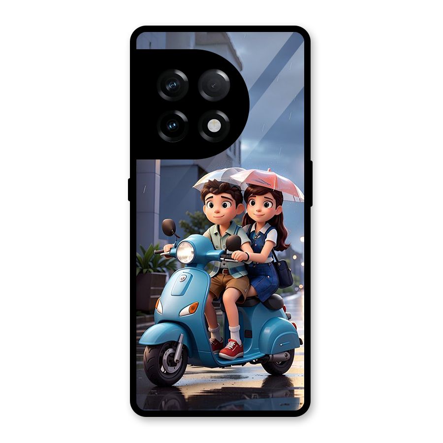 Cute Teen Scooter Glass Back Case for OnePlus 11R