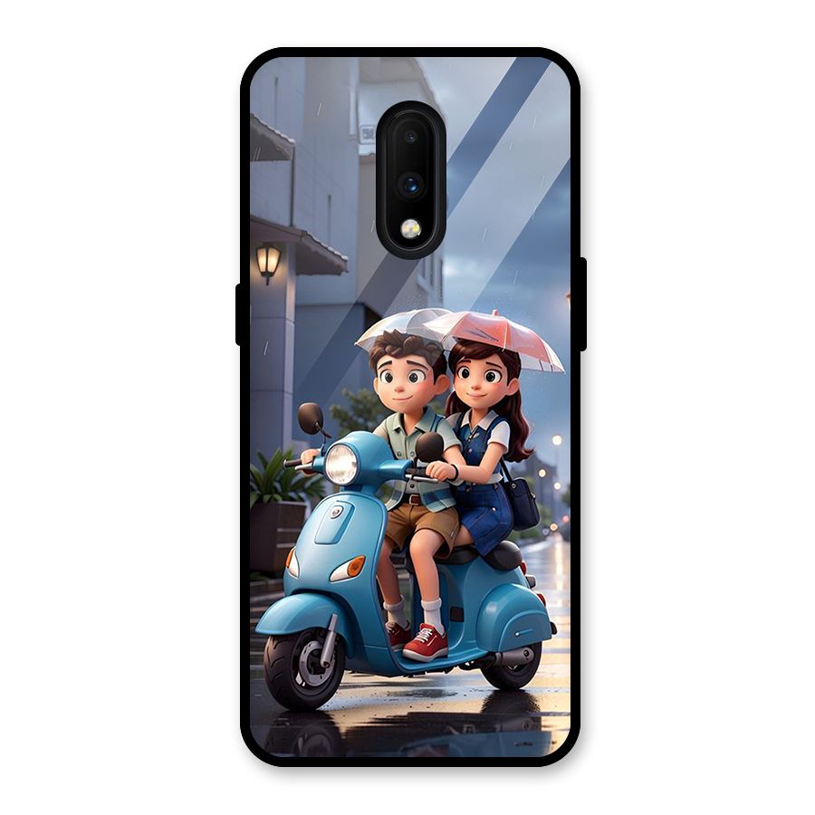 Cute Teen Scooter Glass Back Case for OnePlus 7