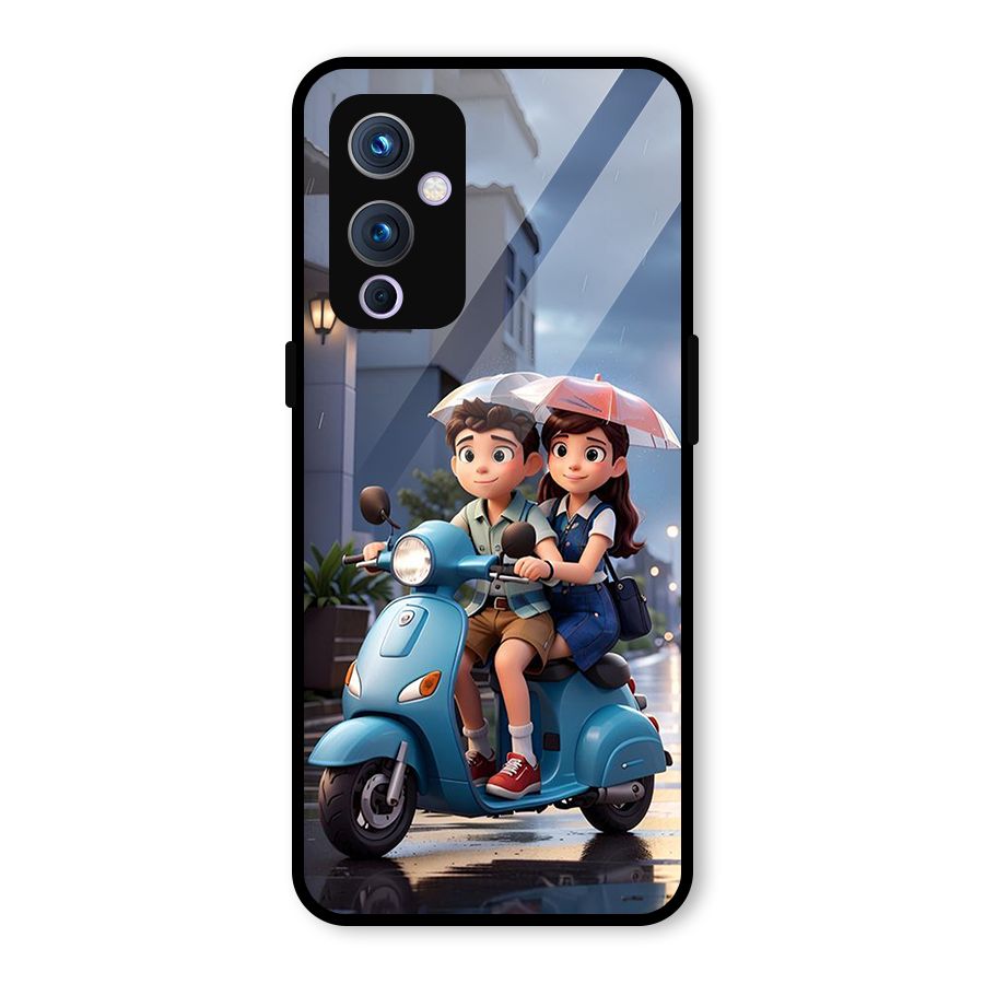 Cute Teen Scooter Glass Back Case for OnePlus 9