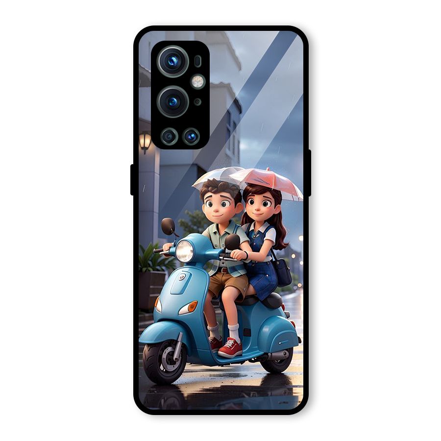 Cute Teen Scooter Glass Back Case for OnePlus 9 Pro