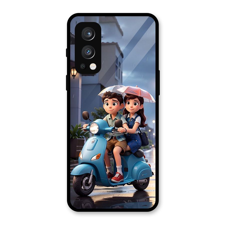 Cute Teen Scooter Glass Back Case for OnePlus Nord 2 5G