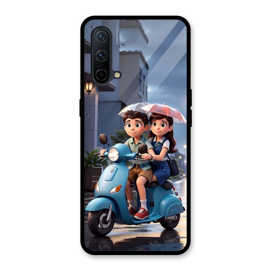 Cute Teen Scooter Glass Back Case for OnePlus Nord CE 5G