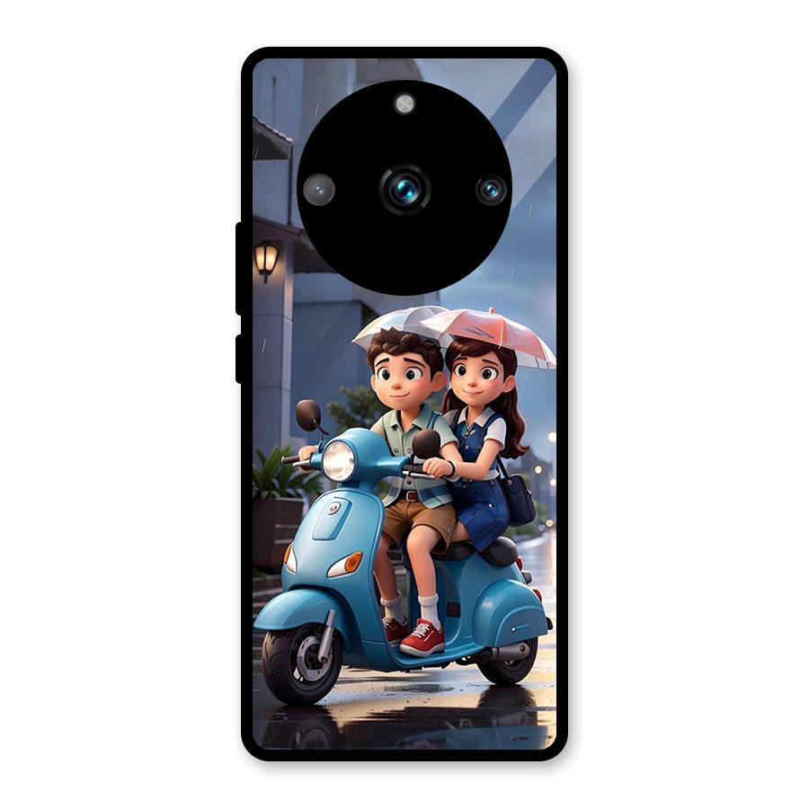 Cute Teen Scooter Glass Back Case for Realme 11 Pro Plus
