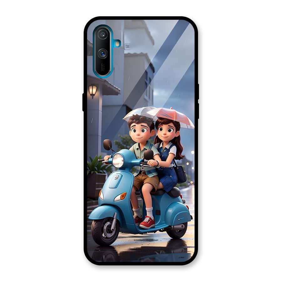 Cute Teen Scooter Glass Back Case for Realme C3