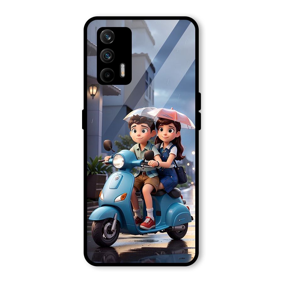 Cute Teen Scooter Glass Back Case for Realme GT 5G