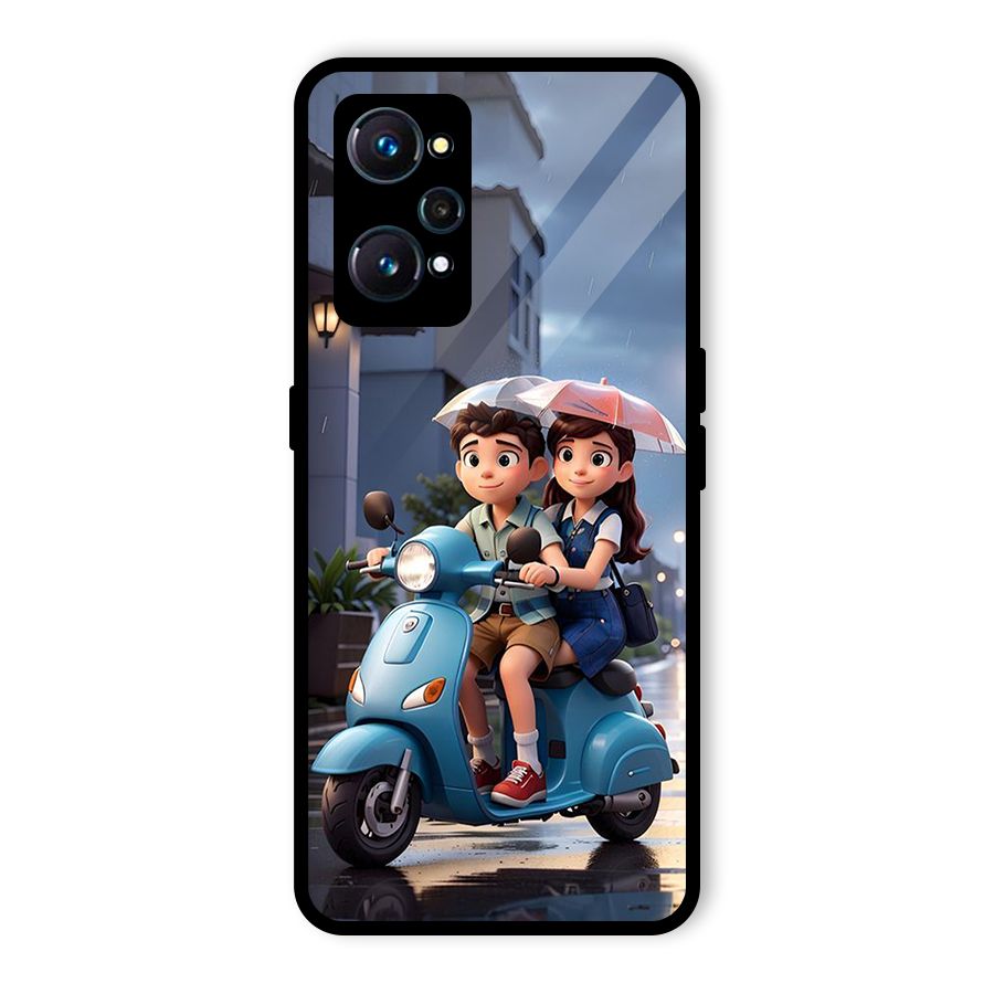 Cute Teen Scooter Glass Back Case for Realme GT Neo2