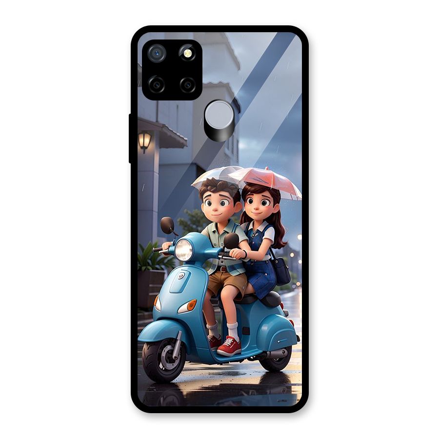 Cute Teen Scooter Glass Back Case for Realme Narzo 20