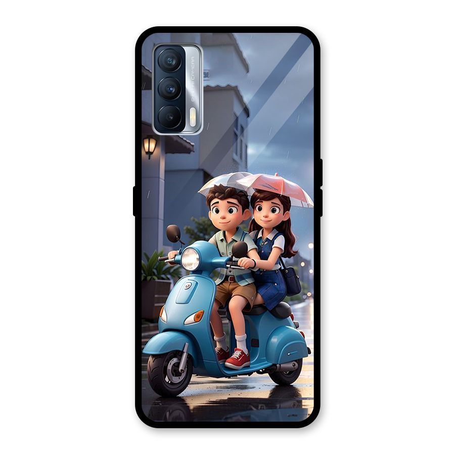 Cute Teen Scooter Glass Back Case for Realme X7
