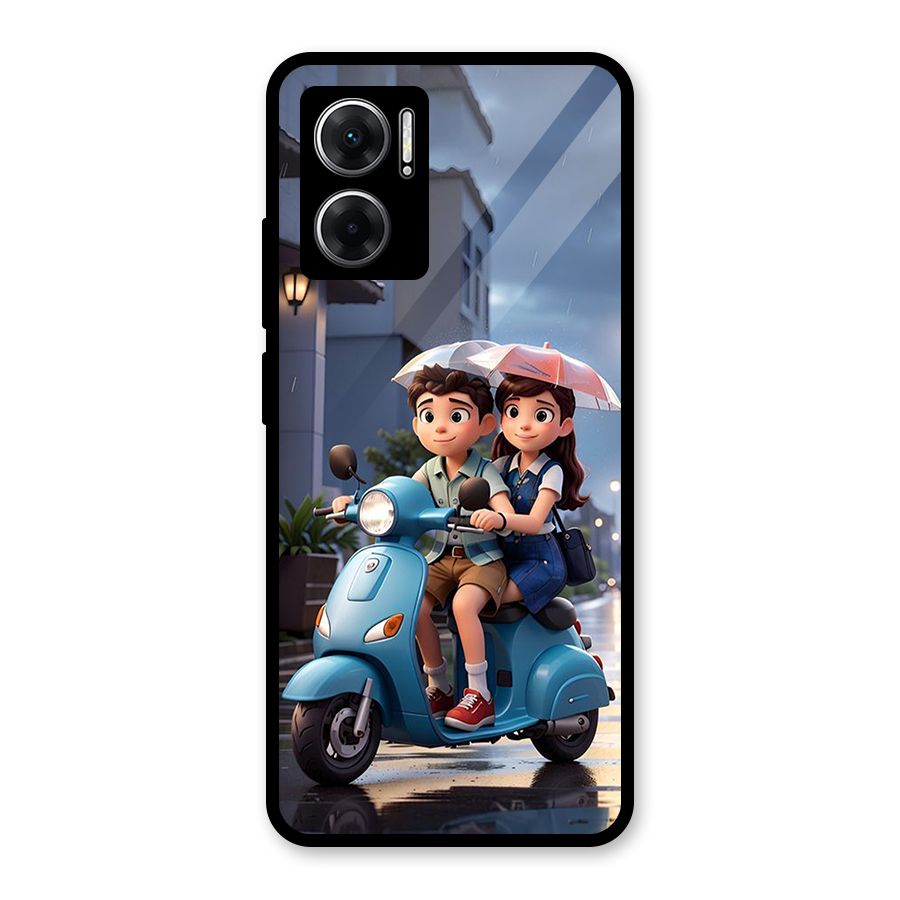 Cute Teen Scooter Glass Back Case for Redmi 11 Prime 5G