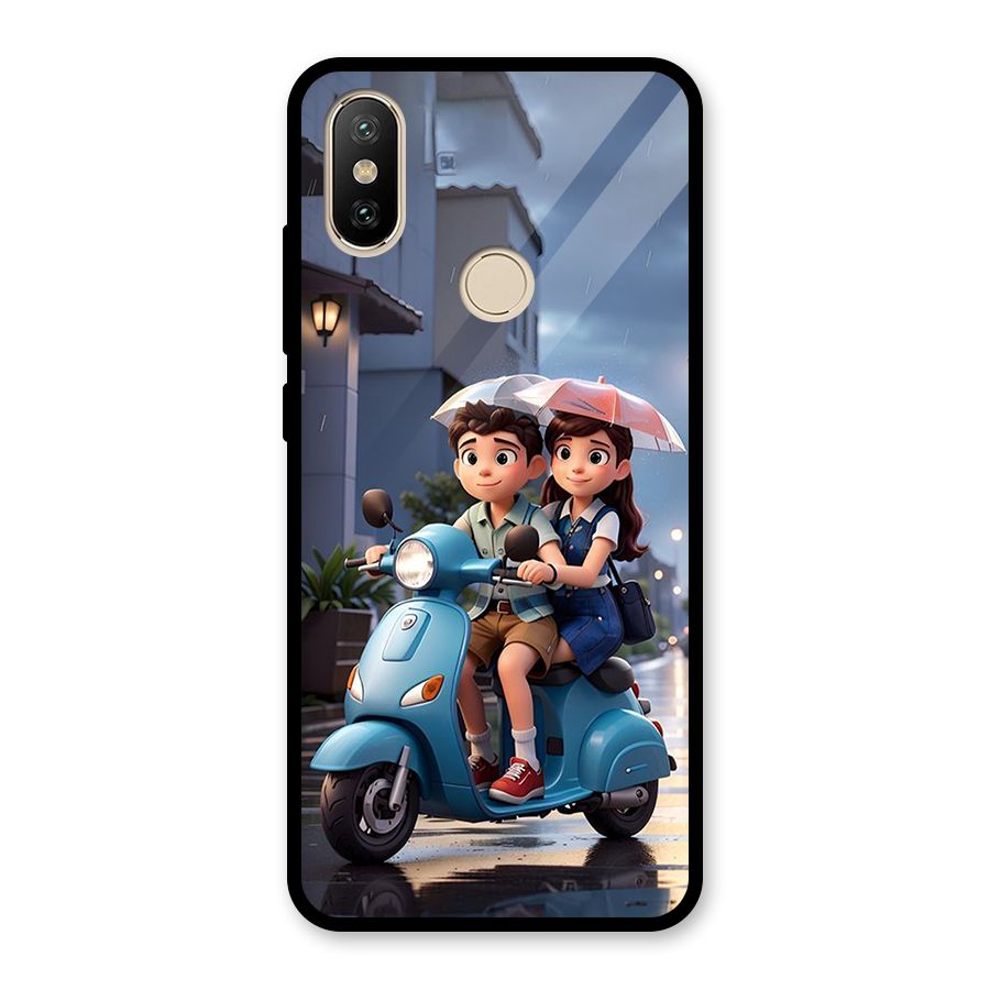 Cute Teen Scooter Glass Back Case for Redmi A1