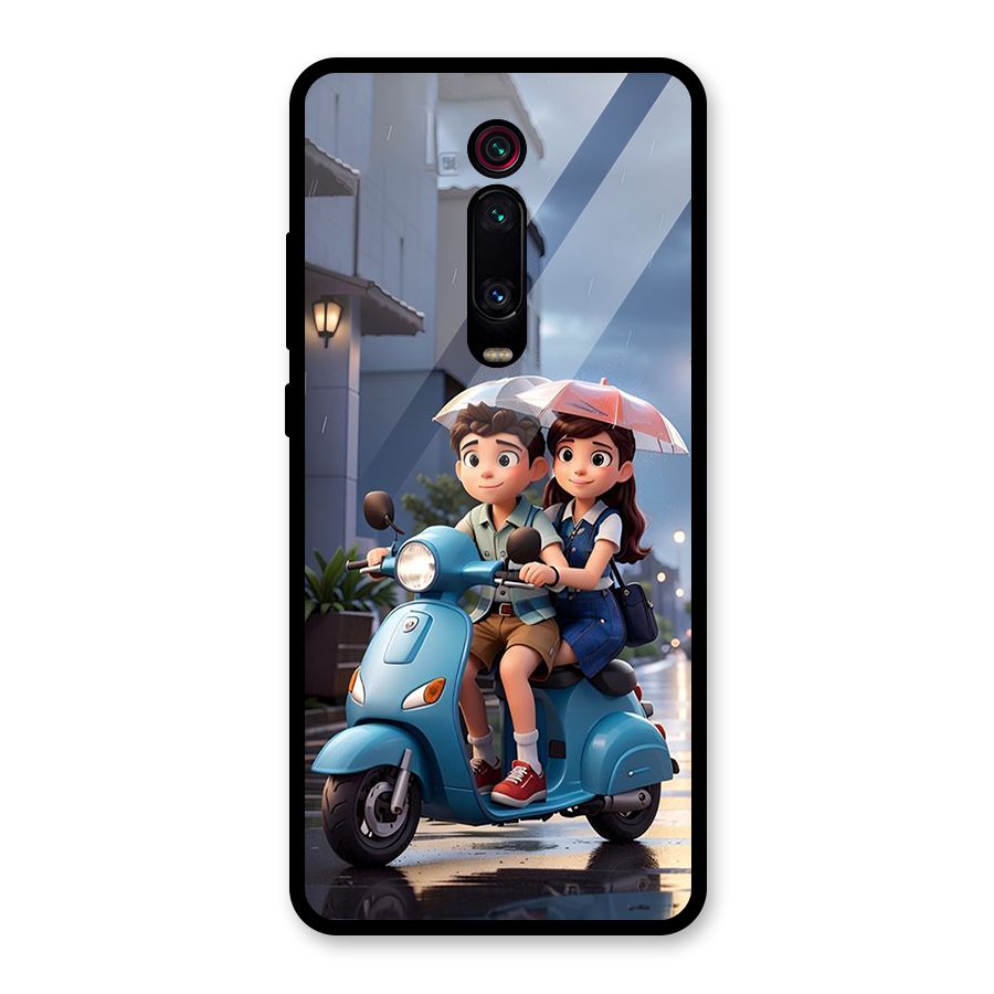 Cute Teen Scooter Glass Back Case for Redmi K20