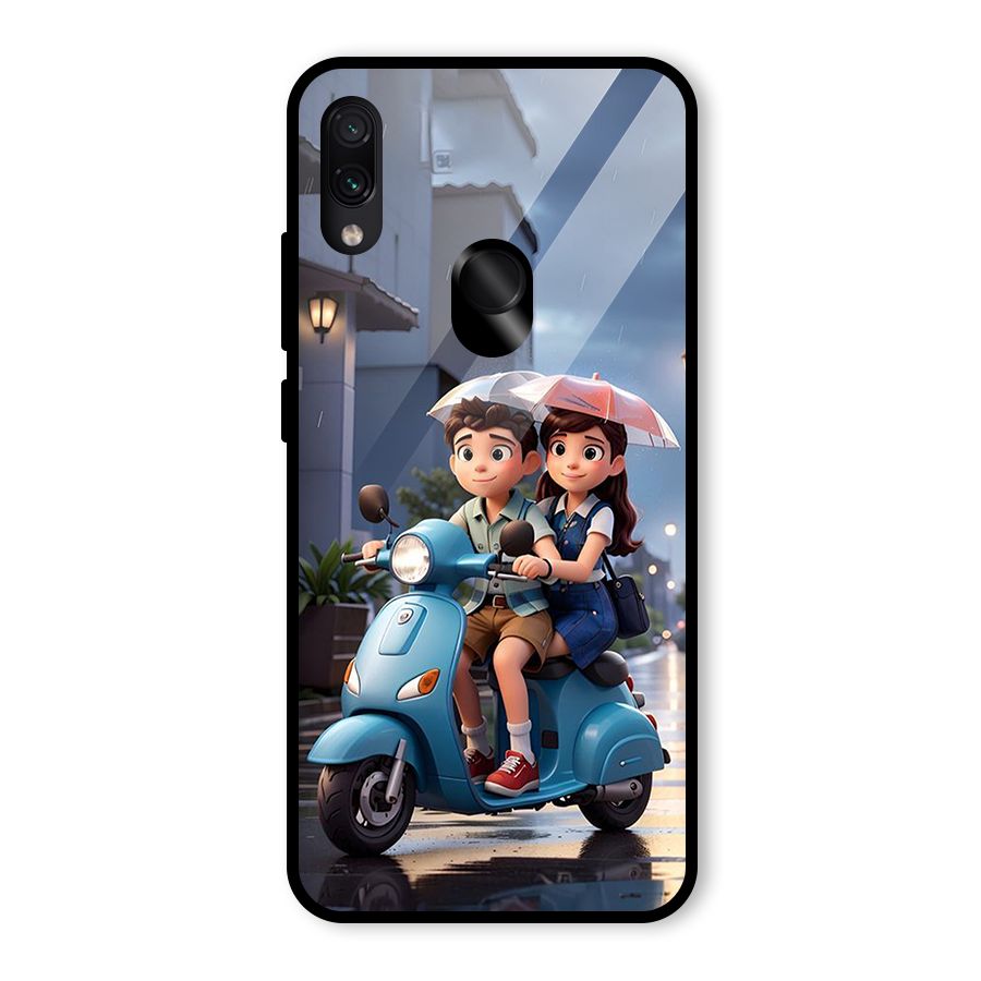Cute Teen Scooter Glass Back Case for Redmi Note 7 Pro