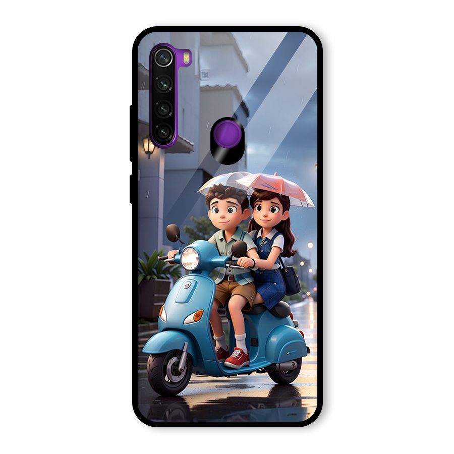 Cute Teen Scooter Glass Back Case for Redmi Note 8