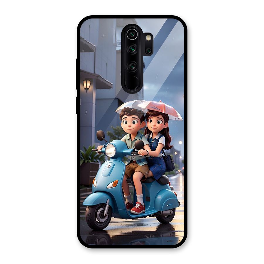 Cute Teen Scooter Glass Back Case for Redmi Note 8 Pro