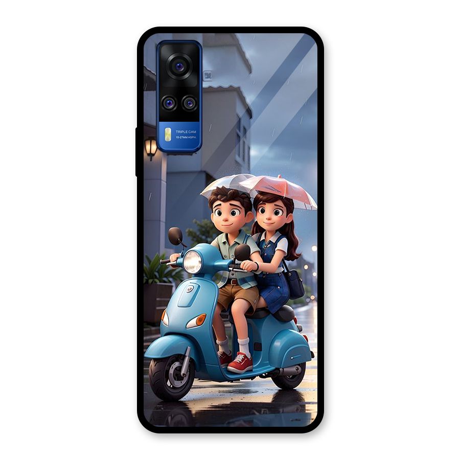 Cute Teen Scooter Glass Back Case for Vivo Y31