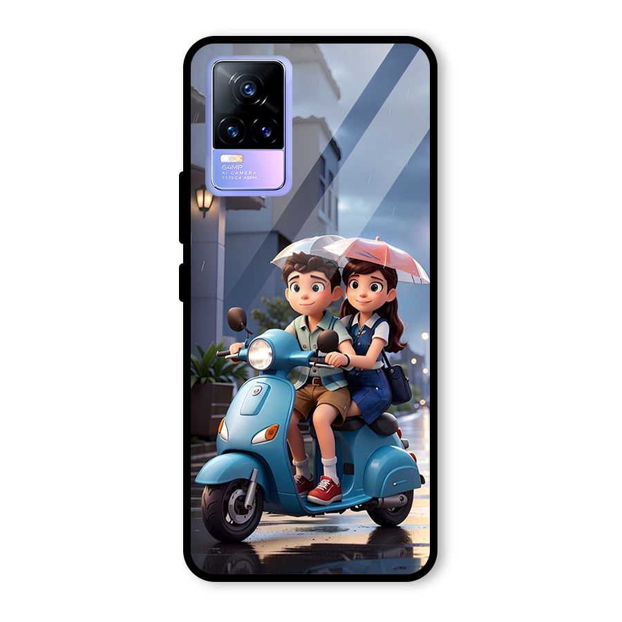 Cute Teen Scooter Glass Back Case for Vivo Y73