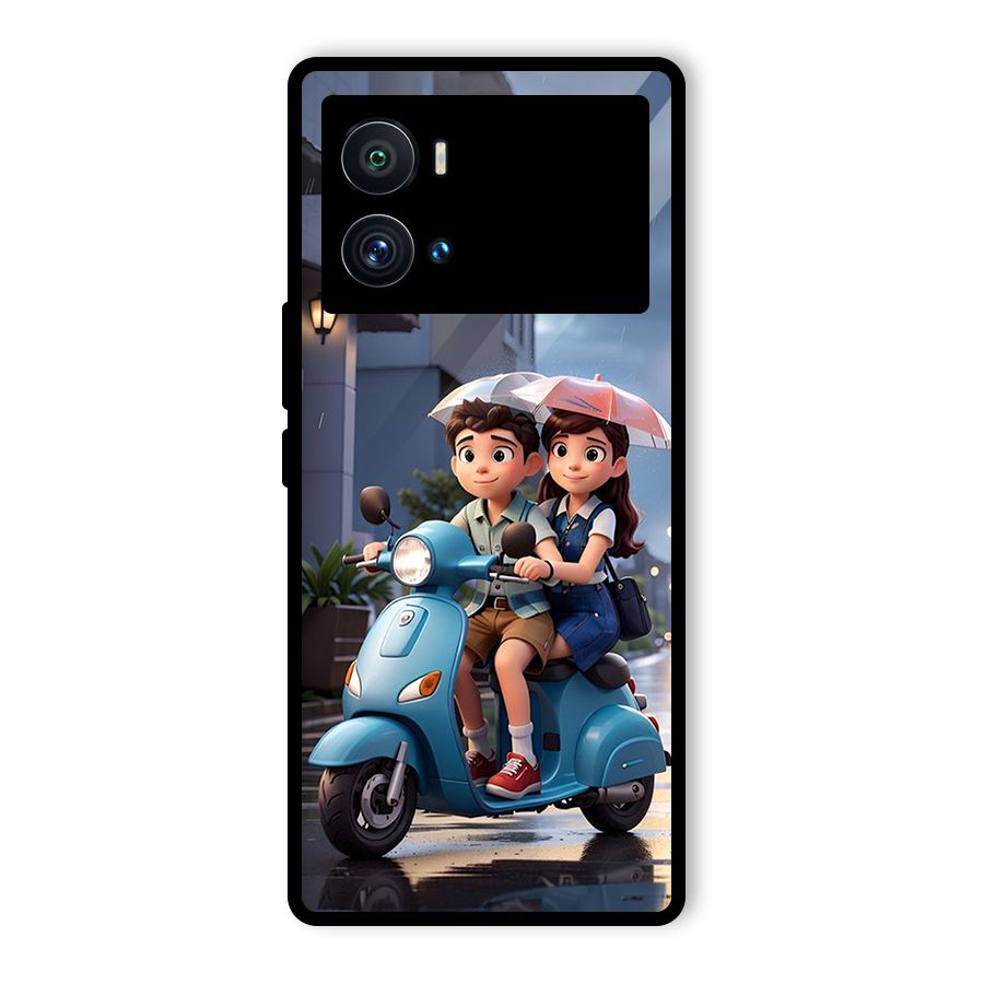 Cute Teen Scooter Glass Back Case for Vivo iQOO 9 Pro