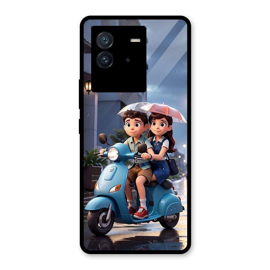 Cute Teen Scooter Glass Back Case for Vivo iQOO Neo 6 5G