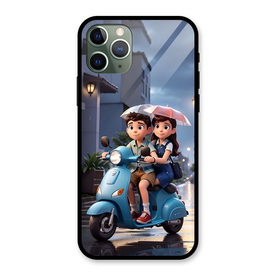 Cute Teen Scooter Glass Back Case for iPhone 11 Pro