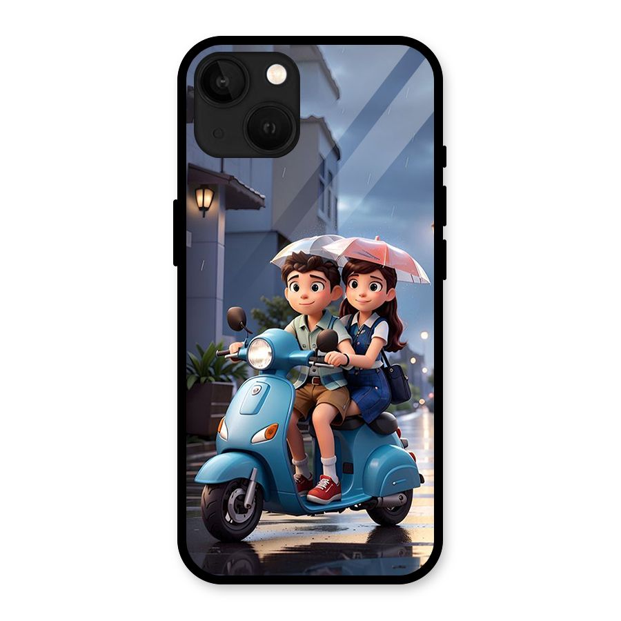 Cute Teen Scooter Glass Back Case for iPhone 13