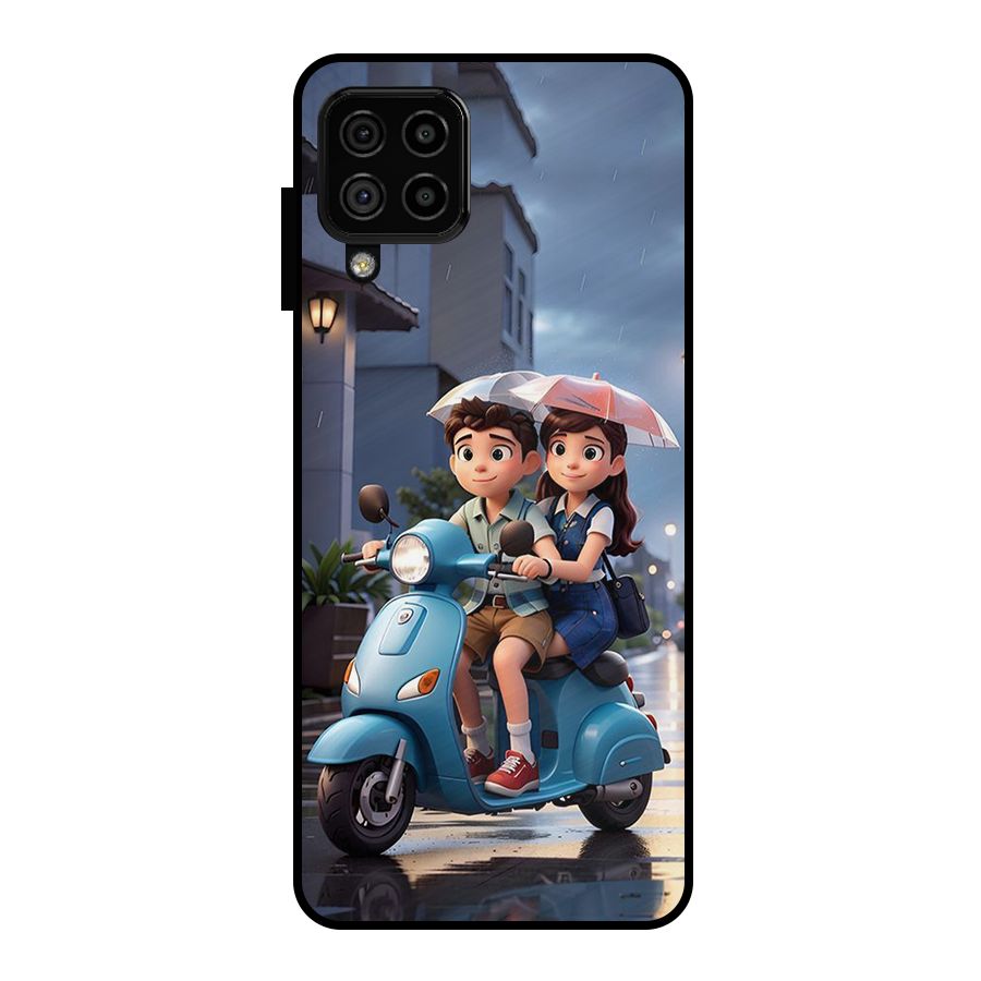 Cute Teen Scooter Metal Back Case for Galaxy A22 4G