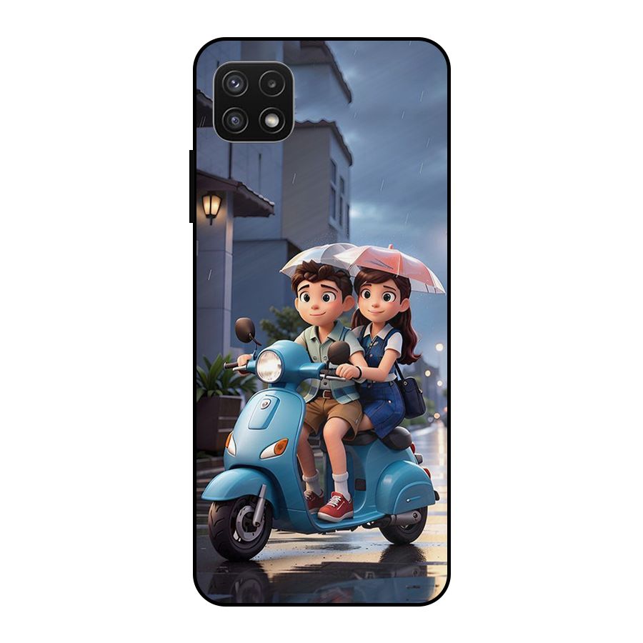 Cute Teen Scooter Metal Back Case for Galaxy A22 5G
