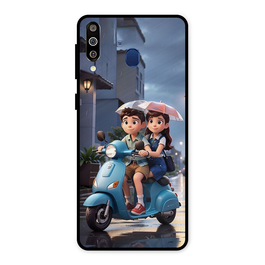 Cute Teen Scooter Metal Back Case for Galaxy M30