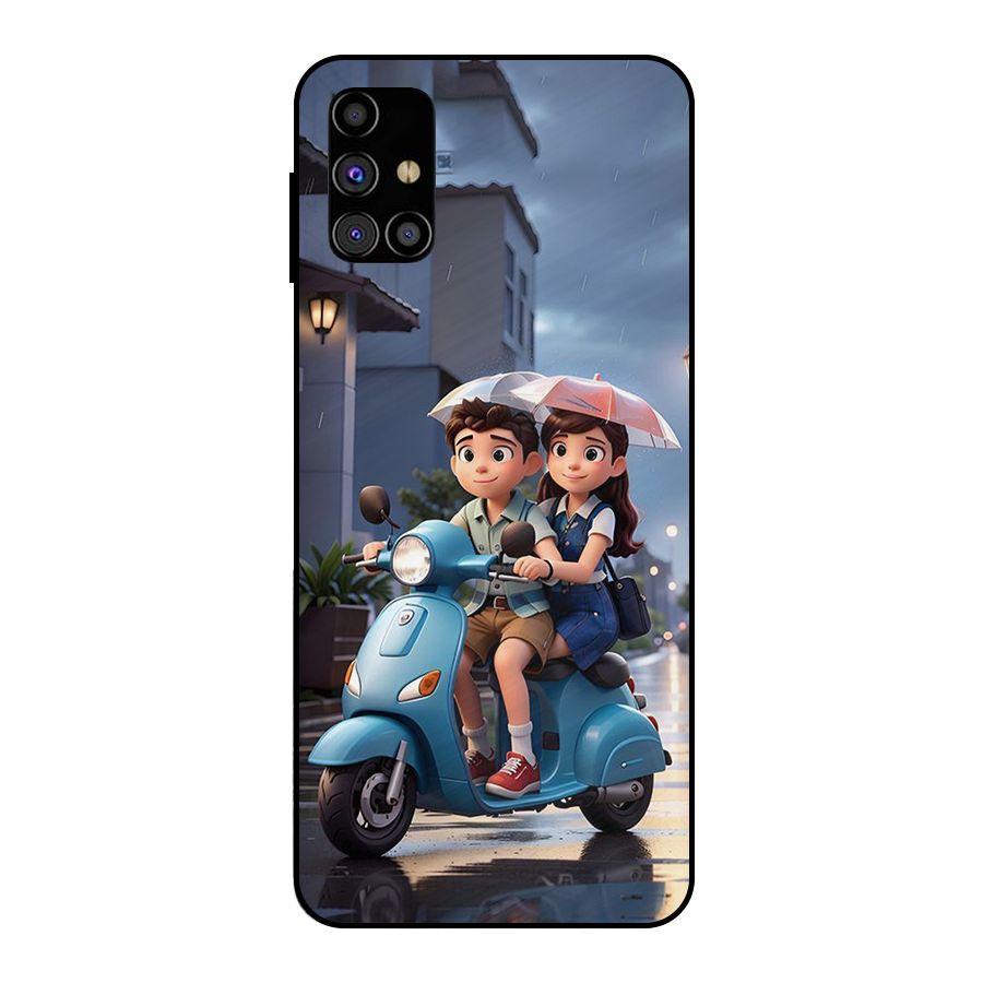Cute Teen Scooter Metal Back Case for Galaxy M31s