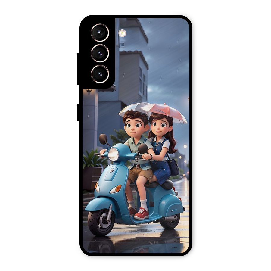 Cute Teen Scooter Metal Back Case for Galaxy S21 5G