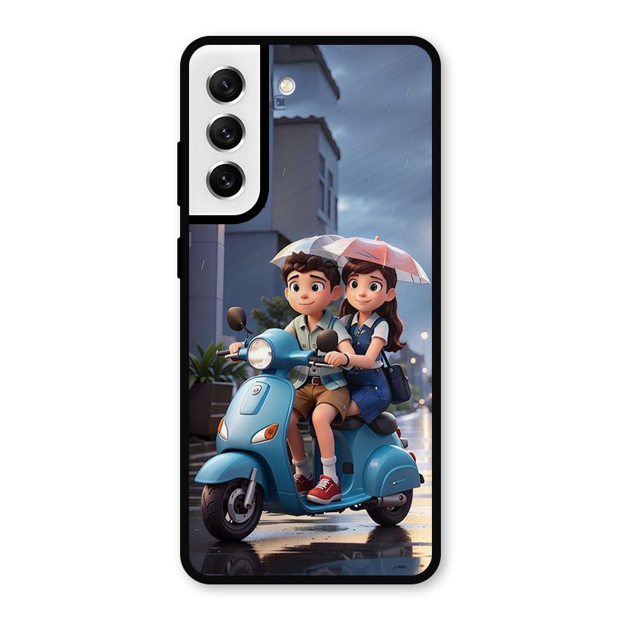Cute Teen Scooter Metal Back Case for Galaxy S21 FE 5G