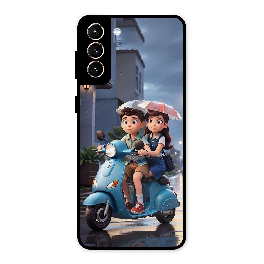 Cute Teen Scooter Metal Back Case for Galaxy S21 Plus